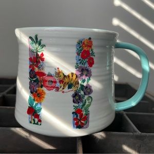 New Anthropologie Nathalie Leté Bouquet monogram mug Letter H